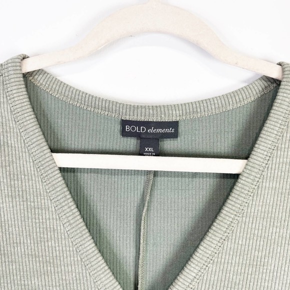 Bold Elements Sage green 3/4 long sleeve midi dress lounge casual Size XXL - Picture 2 of 4